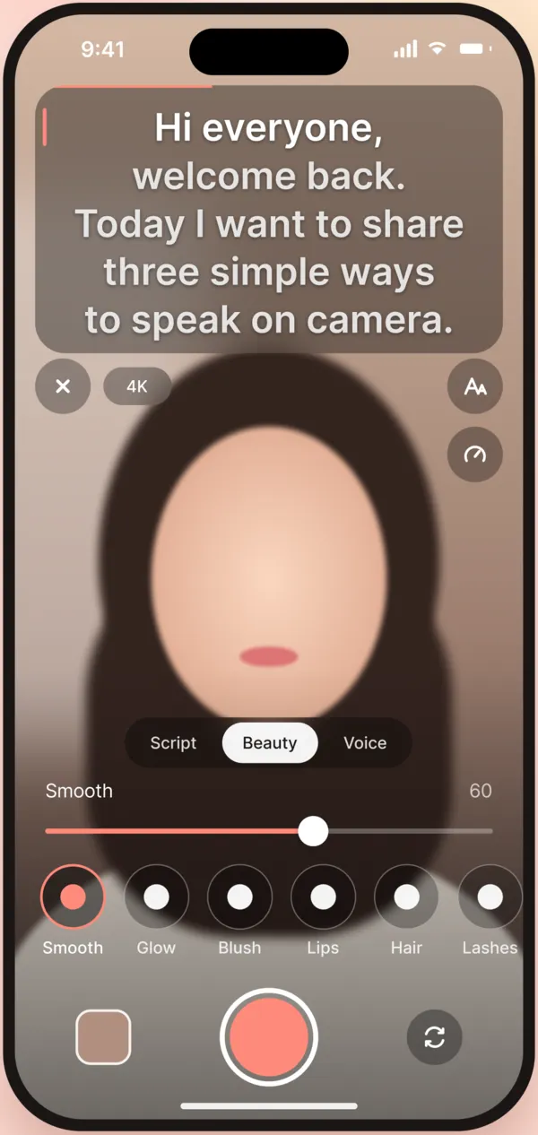 CamLit live beauty controls